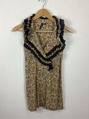 One September Floral Ruffle Tank Top Size Small